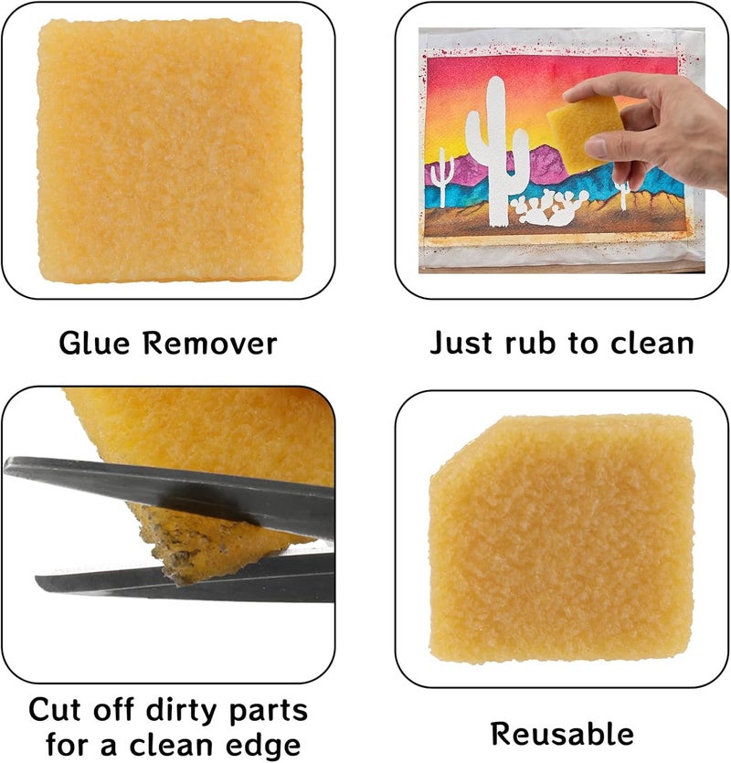 WHTCHSU 2pcs Glue and Residue Eraser Rubber Cement Cleaner for Removing Adhesive and Residues from Paper Plastic and More - Image 4